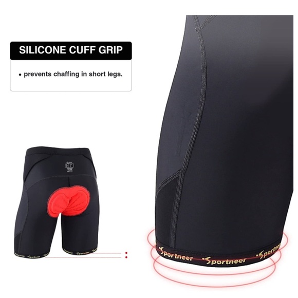 NWOT- Sportneer, Padded Bike Shorts for Men - Picture 4 of 7